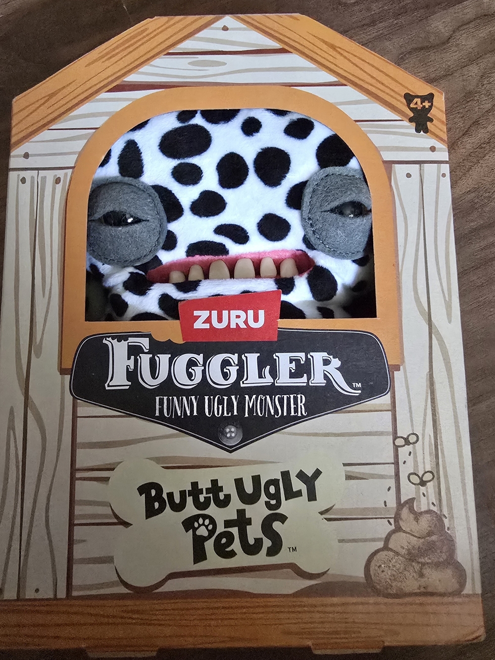 Fuggler Butt Ugly Pets Plush - Black & White Dalmatian Pattern